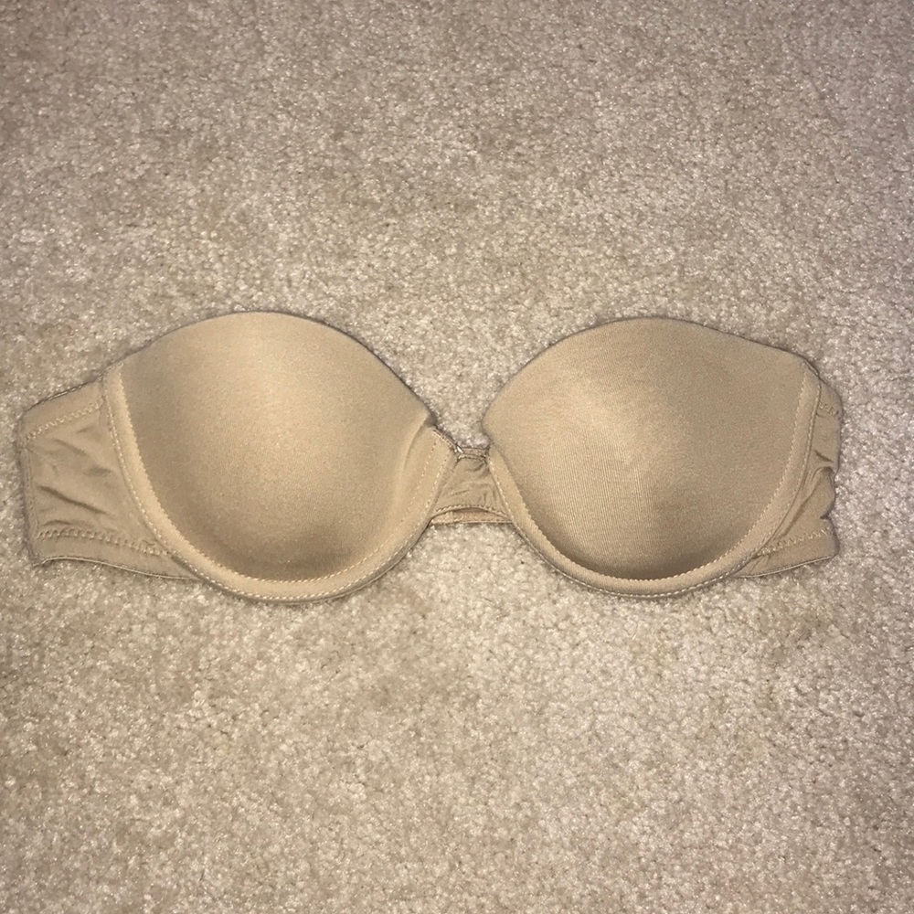 Tan strapless bra